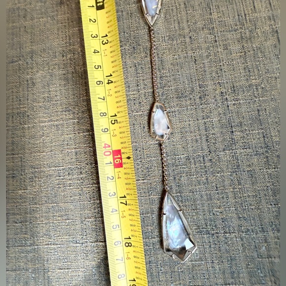 Kendra Scott Charlotte 14k Gold Plated Ivory Mother of Pearl Drop Necklace - Picture 11 of 12